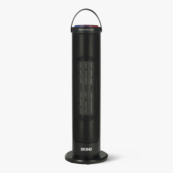 Chauffage colonne électrique ECO BREND noir avec anse de transport et socle rond