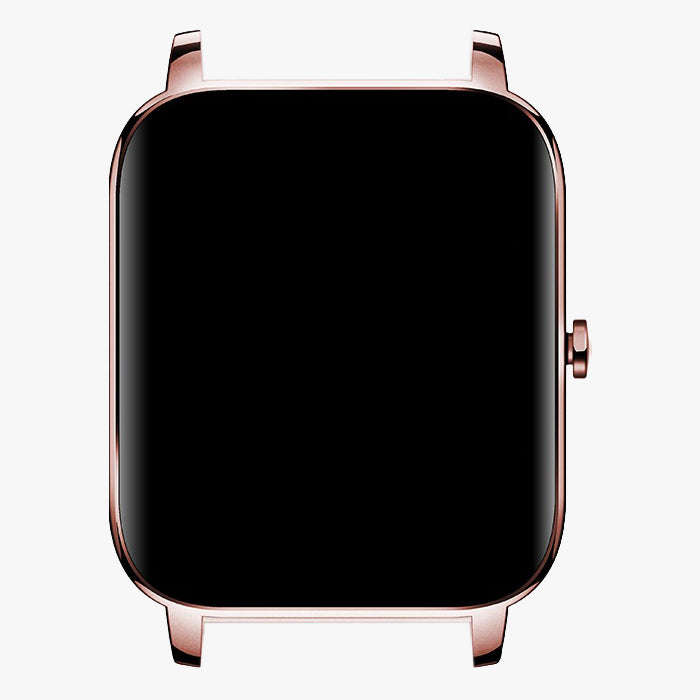 Roségouden kast van de smartwatch zonder bandje, vooraanzicht