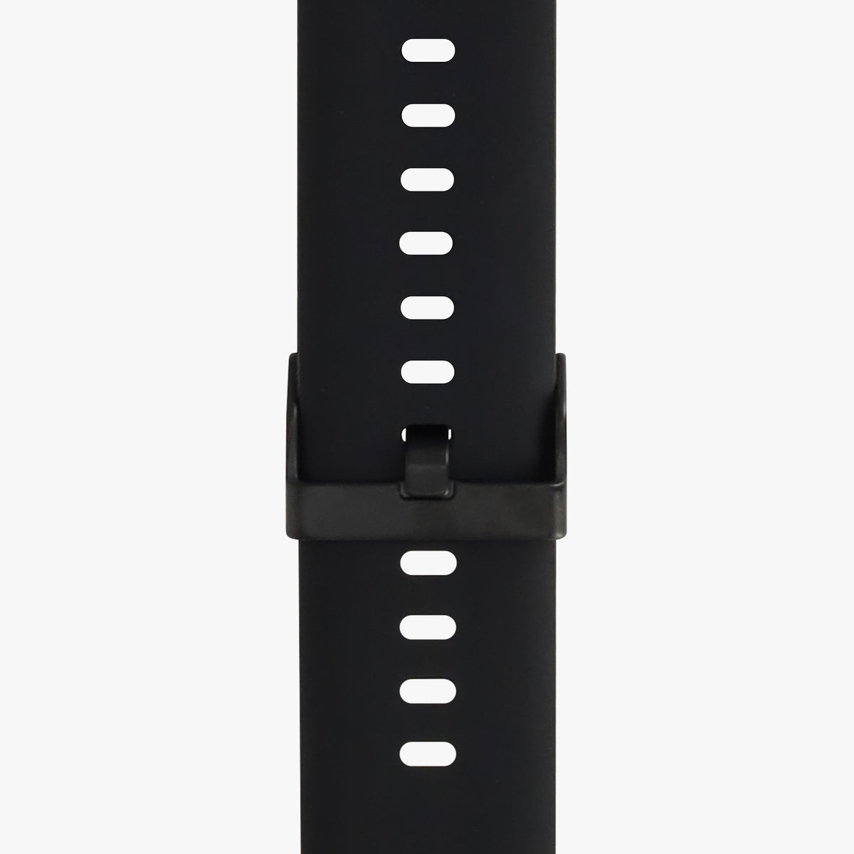 Close-up van de zwarte gesp van het zwarte smartwatchbandje