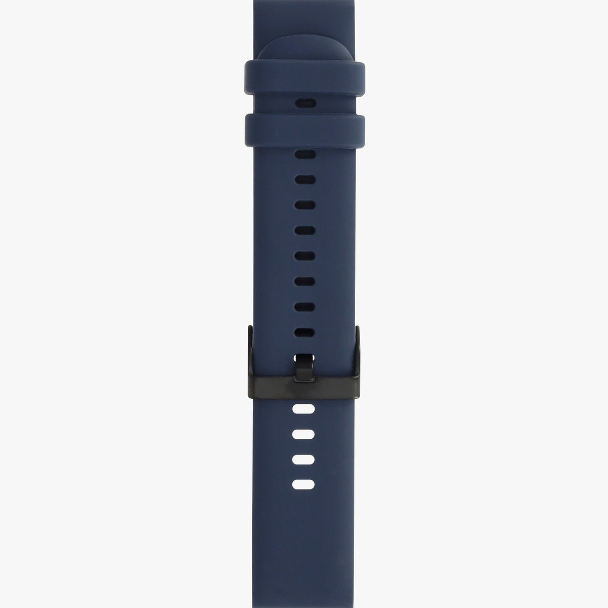 Donkerblauw horlogebandje voor de smartwatch, dichtgegespt