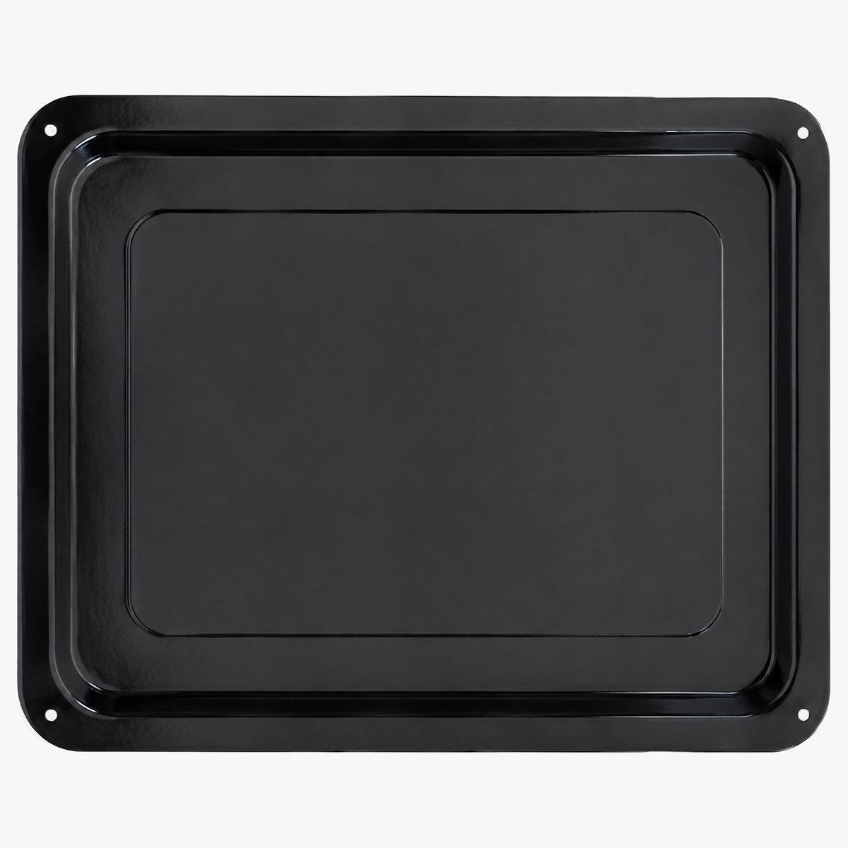 Zwarte rechthoekige bakplaat voor de Combi Airfryer Oven, van bovenaf gezien