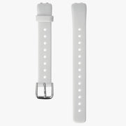 Lichtgrijs horlogebandje voor de activity tracker, beide delen naast elkaar