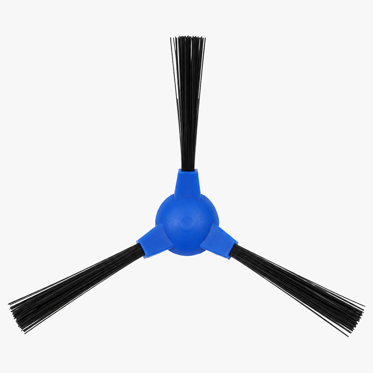 Driearmige zijborstel met blauwe kern en zwarte haren voor de robotstofzuiger